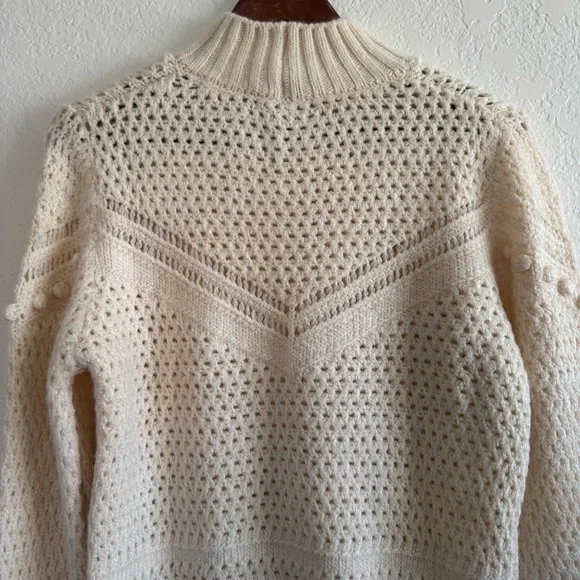 NWT Mango Openwork knit sweater, women’s Size L - Picture 11 of 13